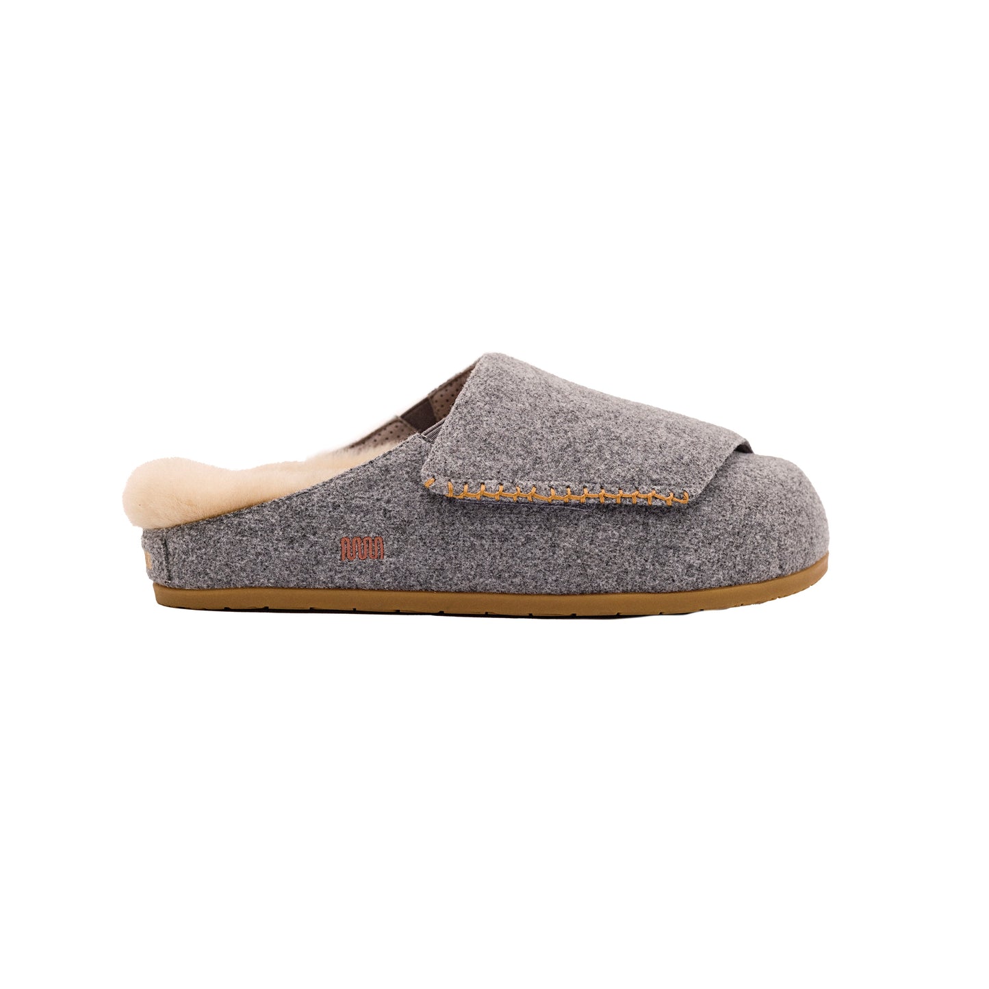 The Ollie Mule - Grey Wool with Shearling