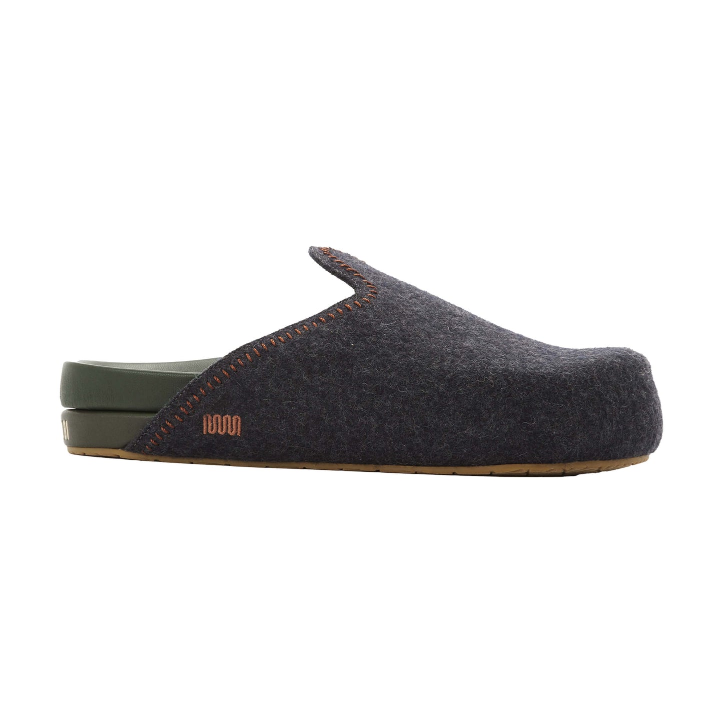 The Woolie Burro - Charcoal with Green Vegan Leather