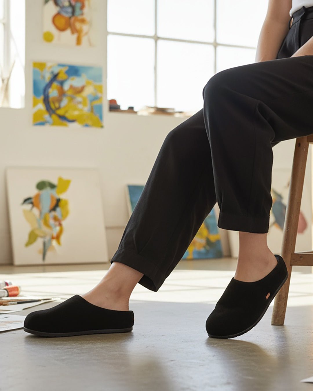 The Lily Clog - Black Suede