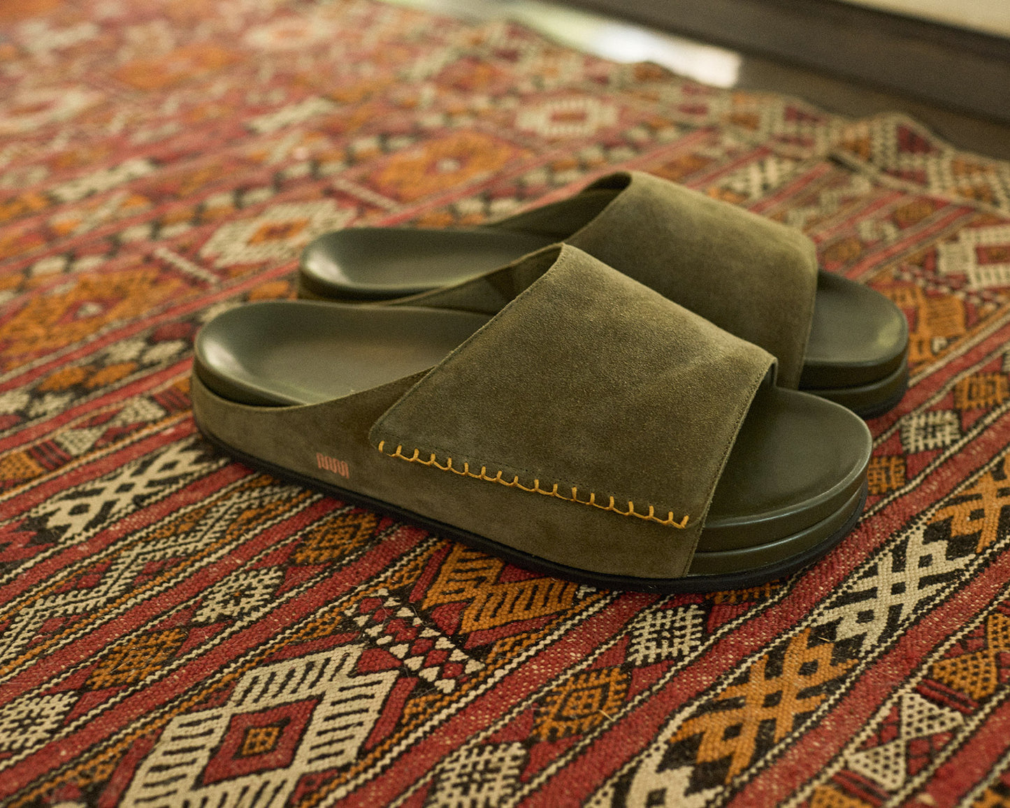 The Ollie Slide - Army Green Suede