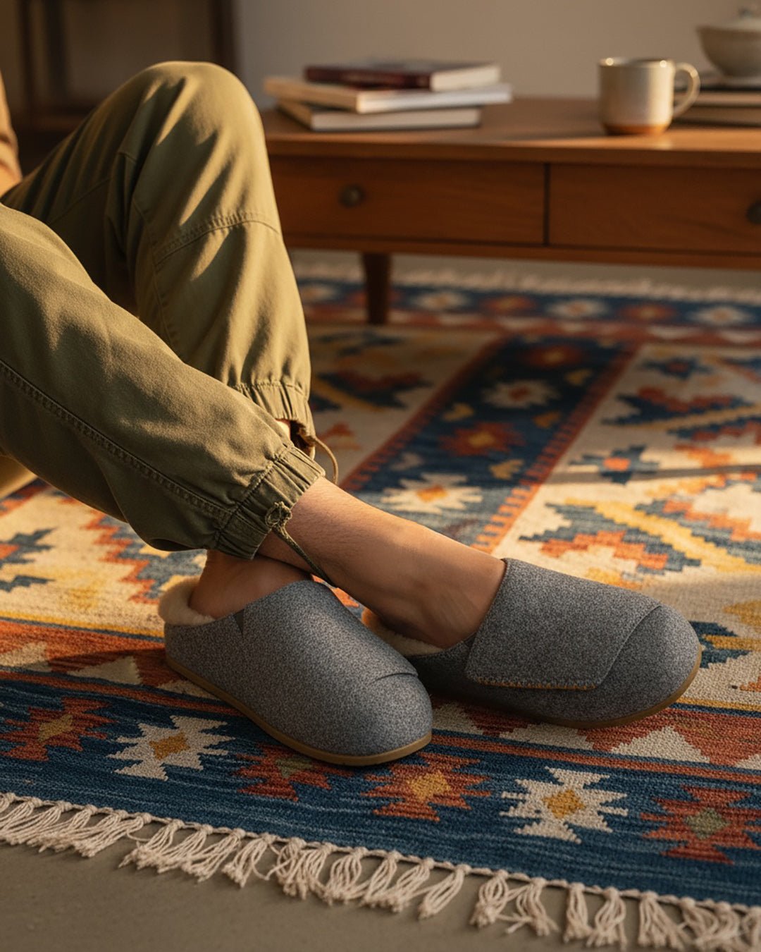 The Ollie Mule - Grey Wool with Shearling – Commbi ®