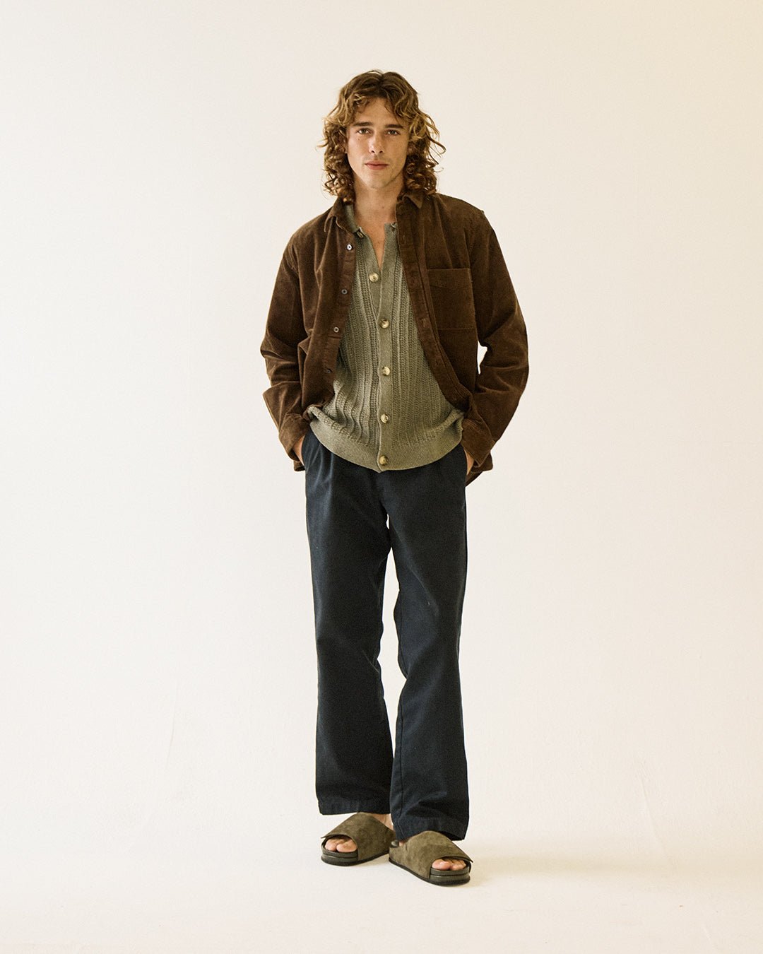 The Ollie Slide - Army Green Suede