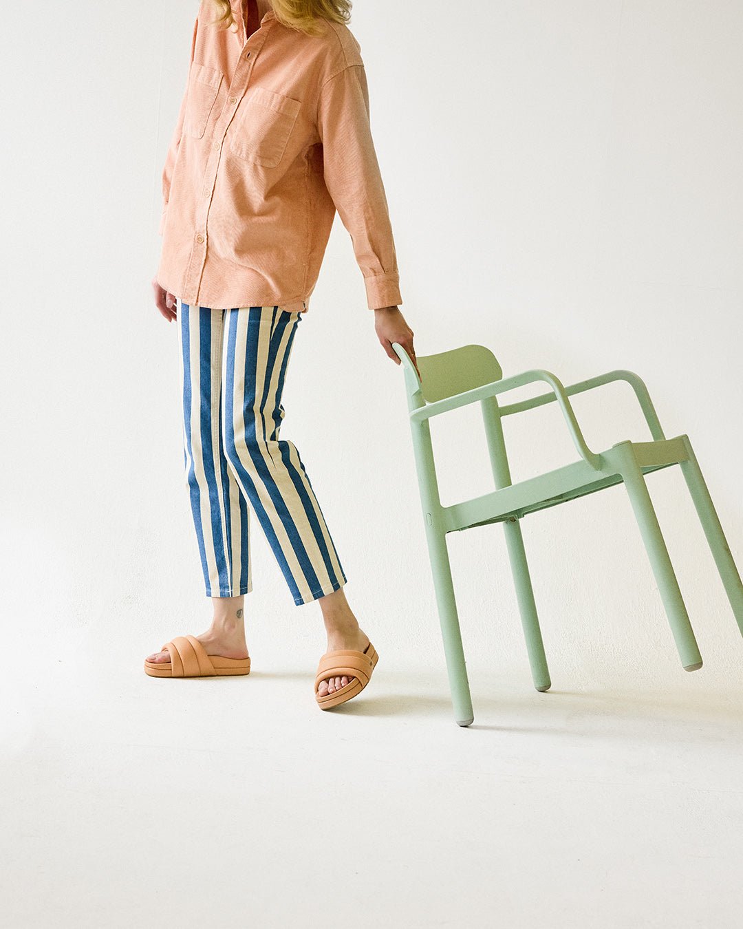 The Softie Slide - Blush Pink Napa Leather