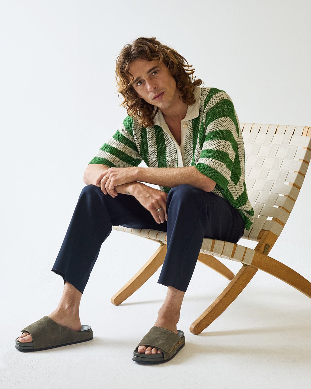 The Ollie Slide - Army Green Suede – Commbi ®