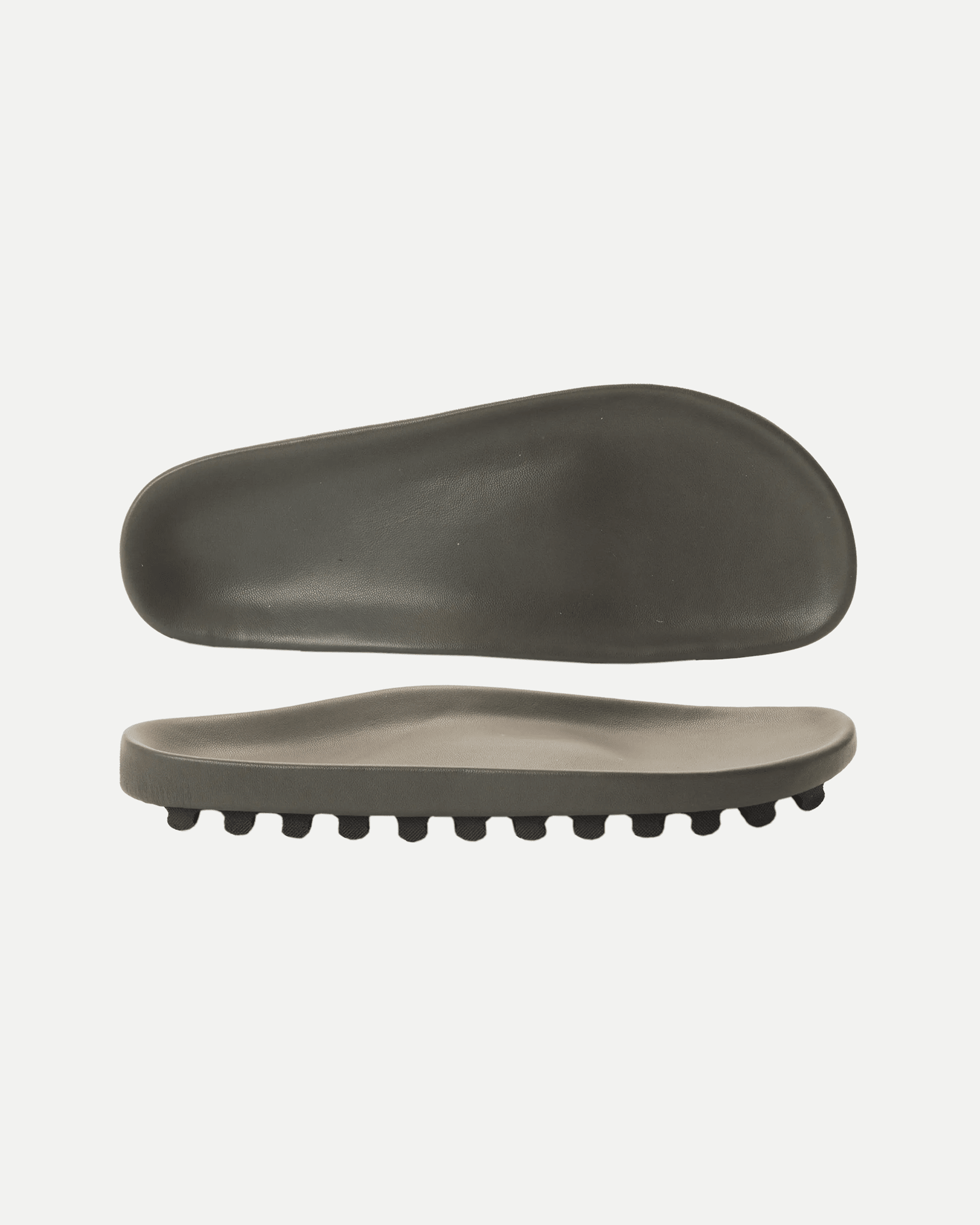 Black vegan leather footbed