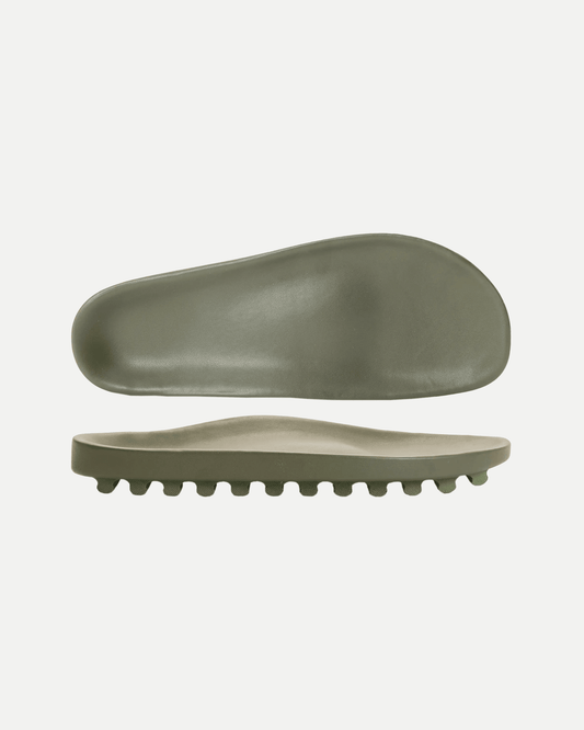 Kombu green vegan leather footbed