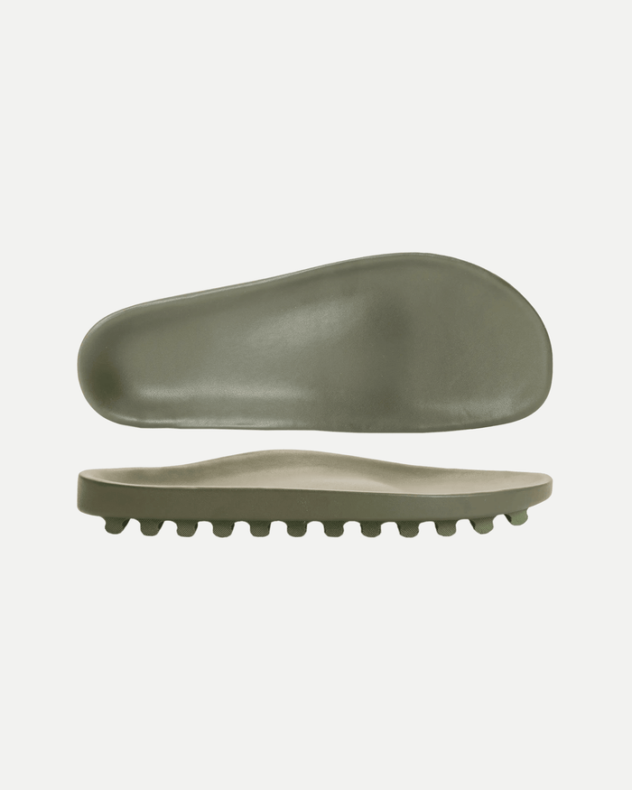 Kombu green vegan leather footbed