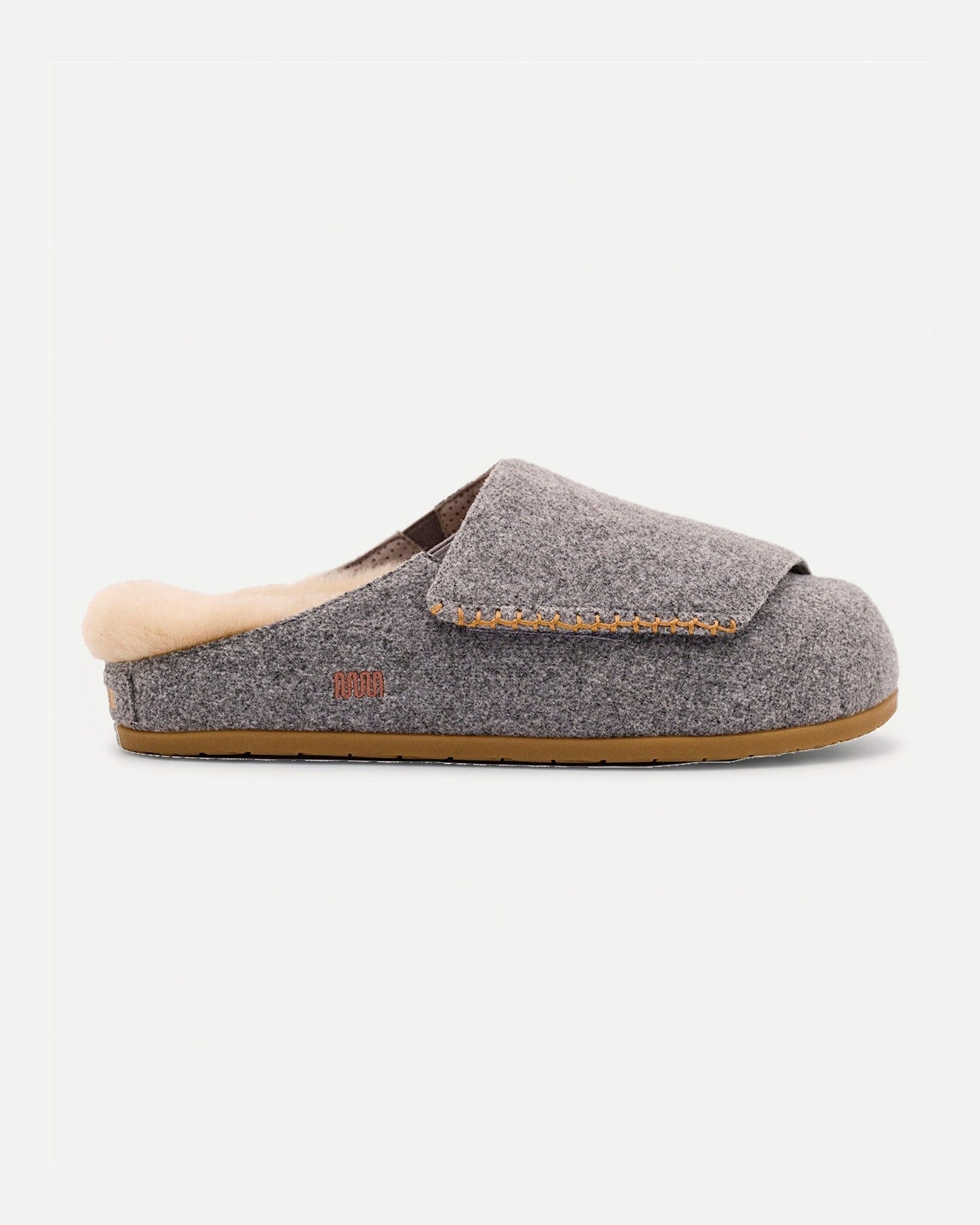 The Ollie Mule - Grey Wool with Shearling