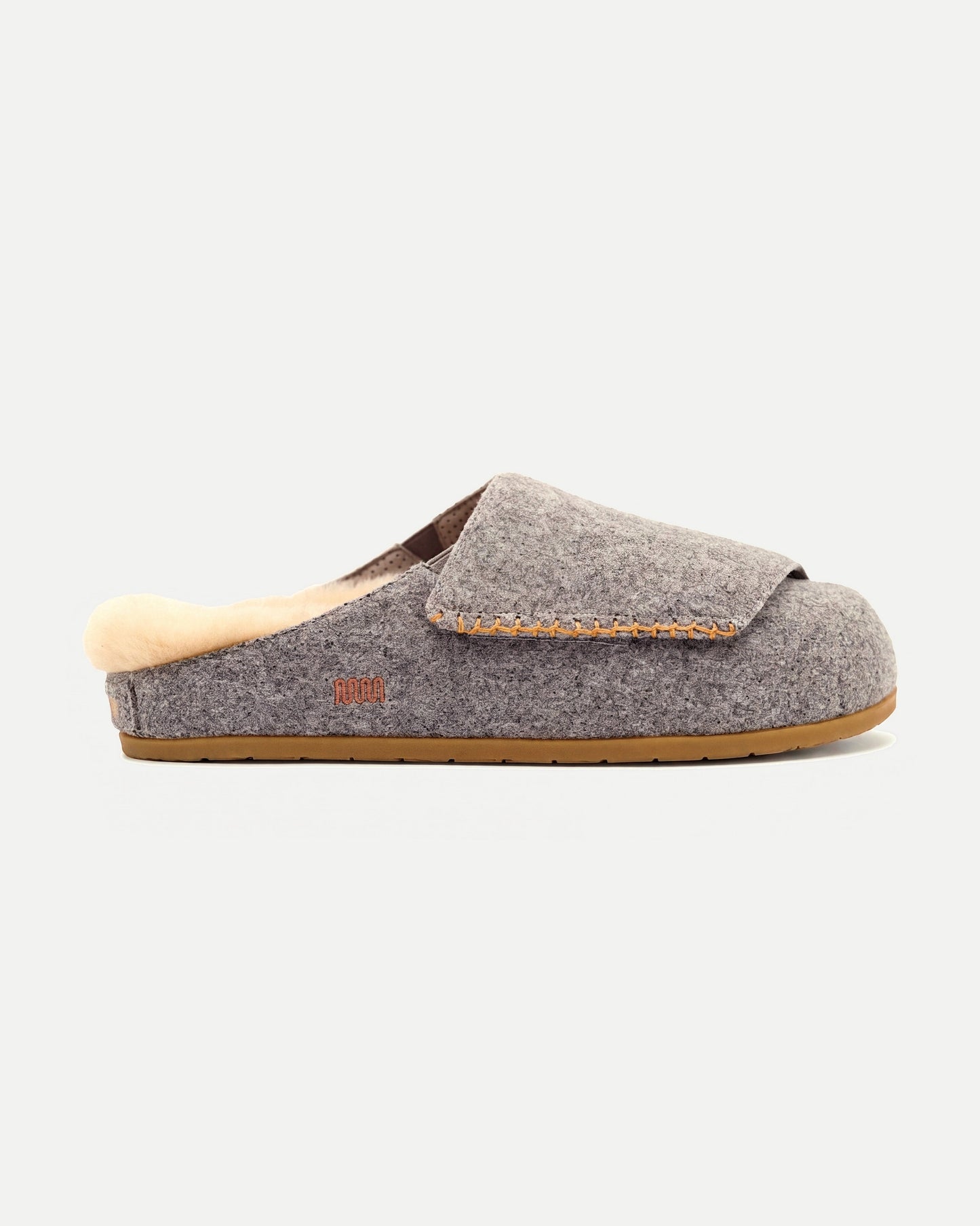 The Ollie Mule - Grey Wool with Shearling