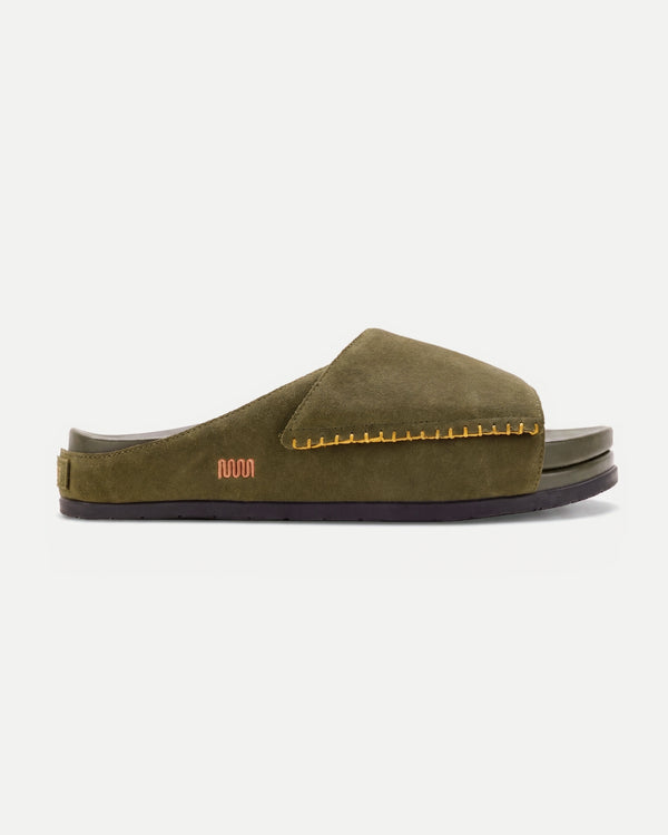 The Ollie Slide - Army Green Suede