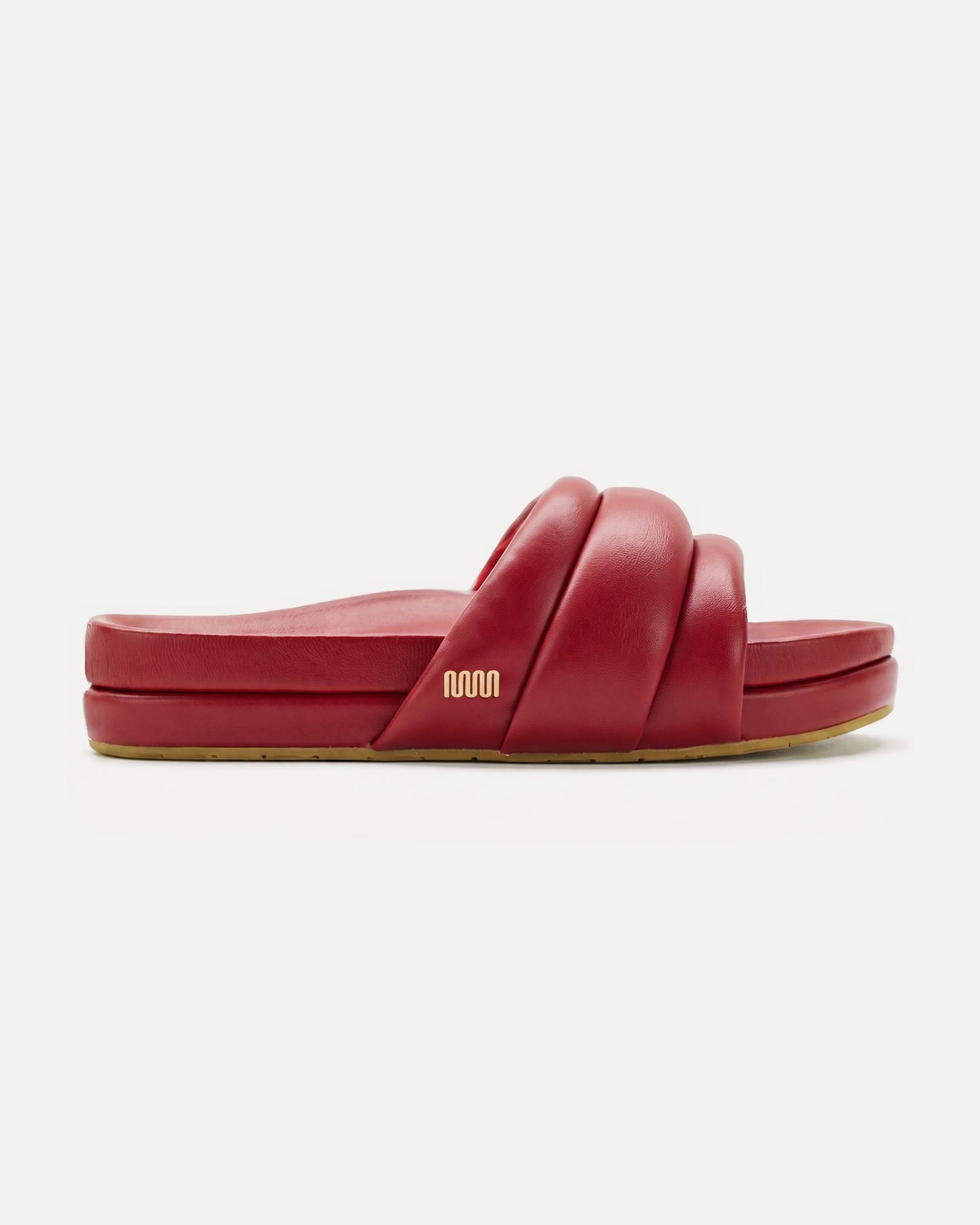 The Softie Slide - Cherry Red Napa Leather