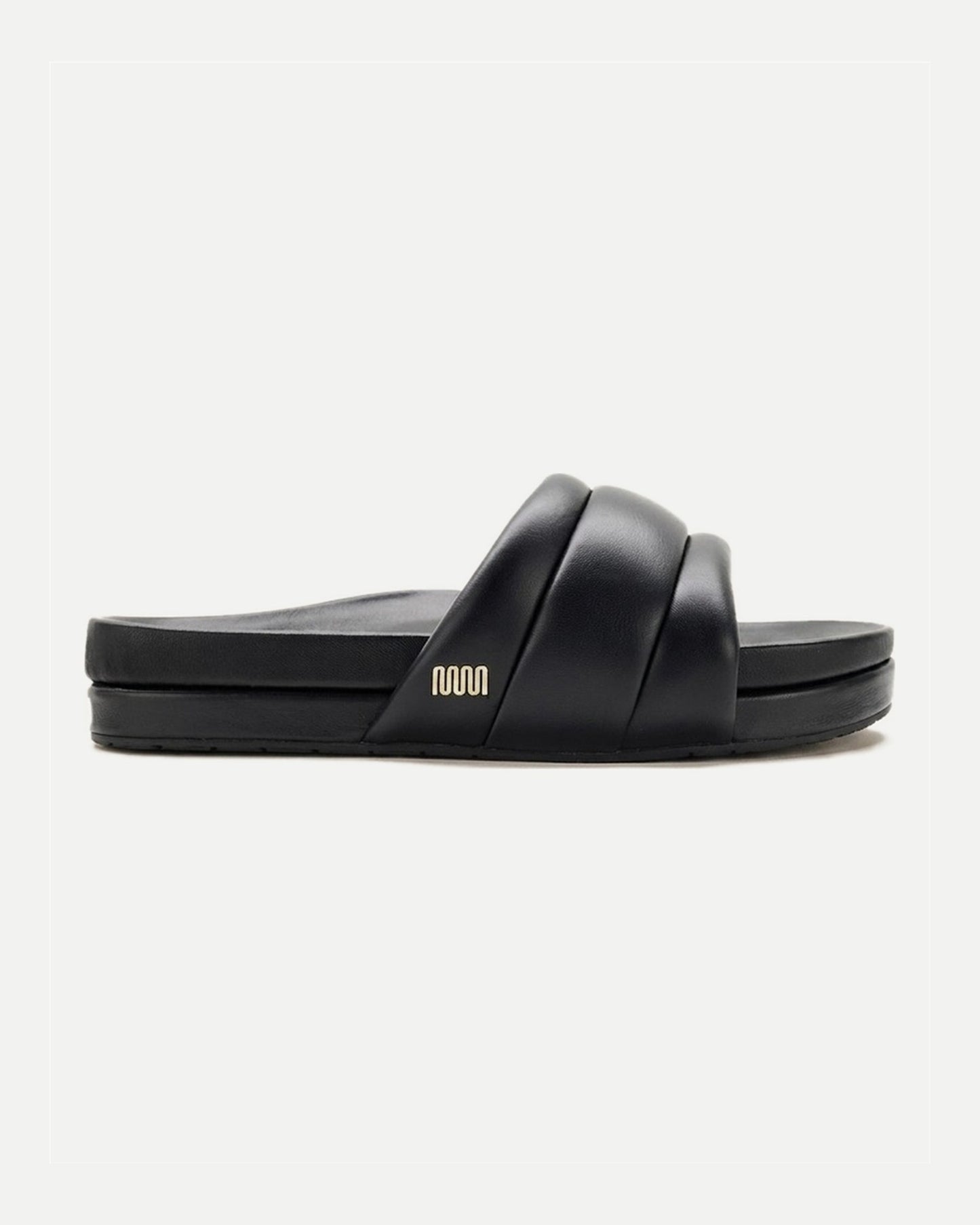 The Softie Slide - Midnight Black Napa Leather