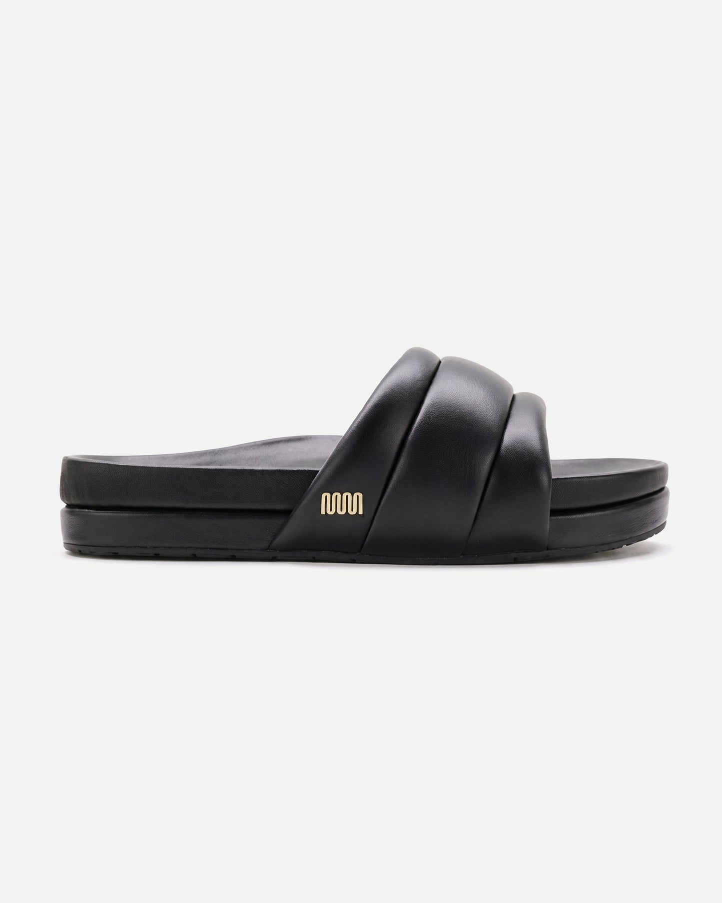 The Softie Slide - Midnight Black Napa Leather